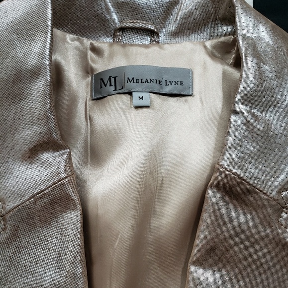 Melanie Lyne Rose Gold metallic leather jacket - Picture 7 of 8